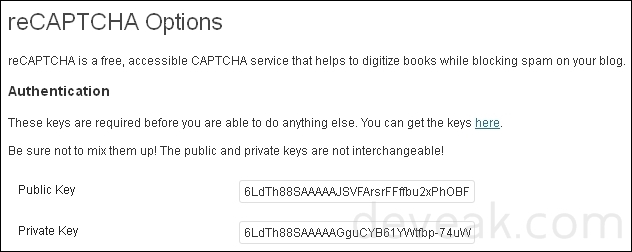 WP-reCAPTCHA Authentication