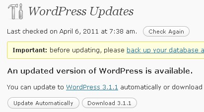 WordPress 3.1.1